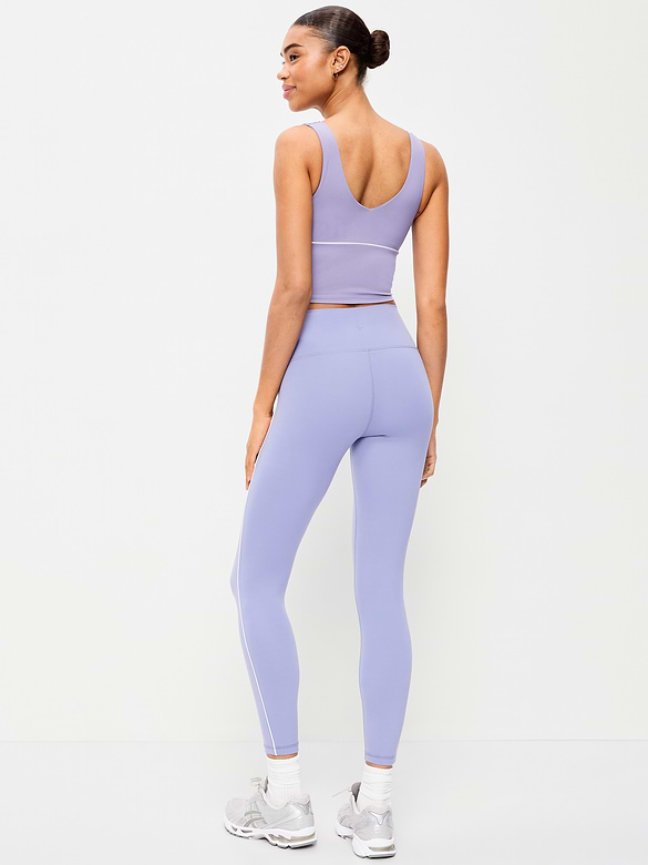 High-Waisted StudioSmooth 7/8 Side-Striped Leggings