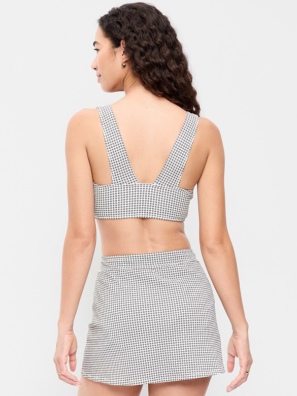 Pique Longline Bikini Swim Top