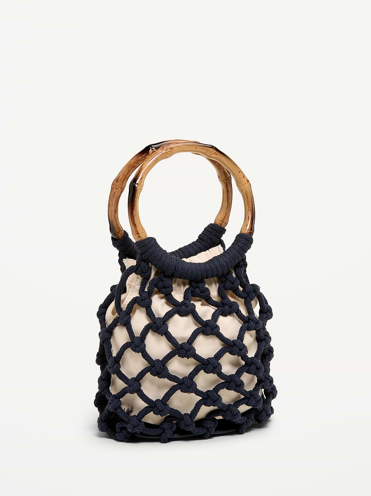 Image number 3 showing, Macrame Ring Handle Bag