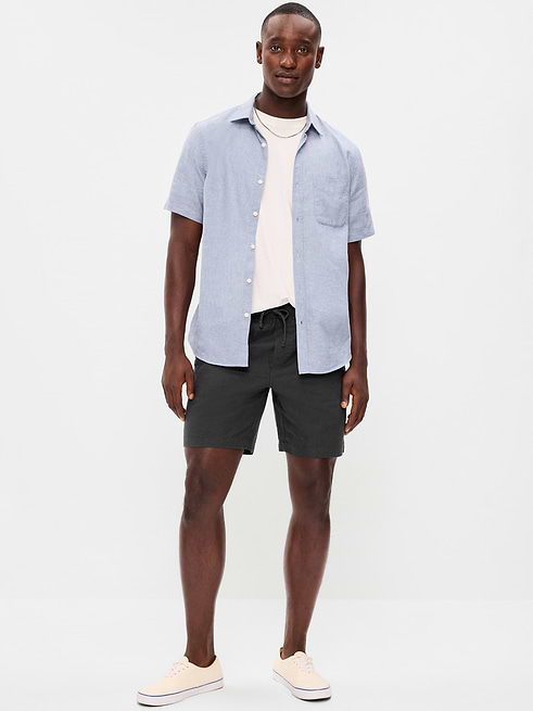 Linen Linen-Blend Jogger Shorts -- 7-inch inseam on clearance at Old Navy — 60% off