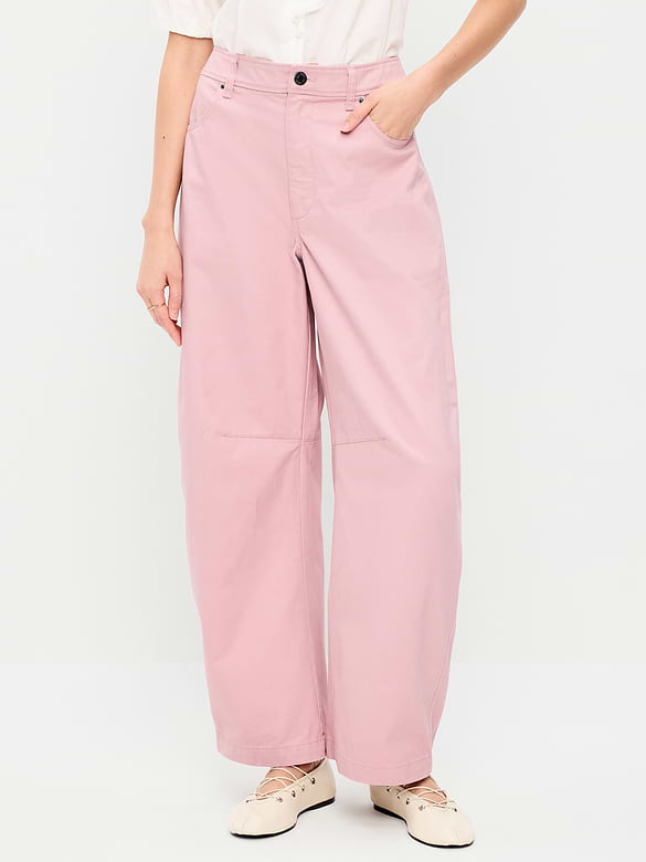 Mid-Rise Barrel Chino Pants
