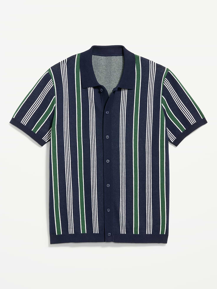 Image number 4 showing, Short-Sleeve Striped Sweater Shirt