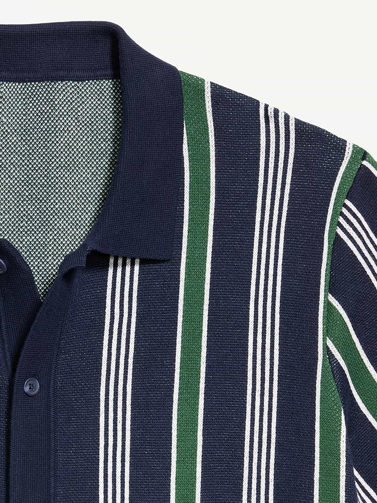 Image number 5 showing, Short-Sleeve Striped Sweater Shirt