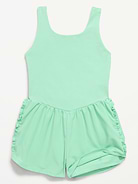 Image 5 of 5, PowerChill Sleeveless Ruffle-Trim Romper for Girls