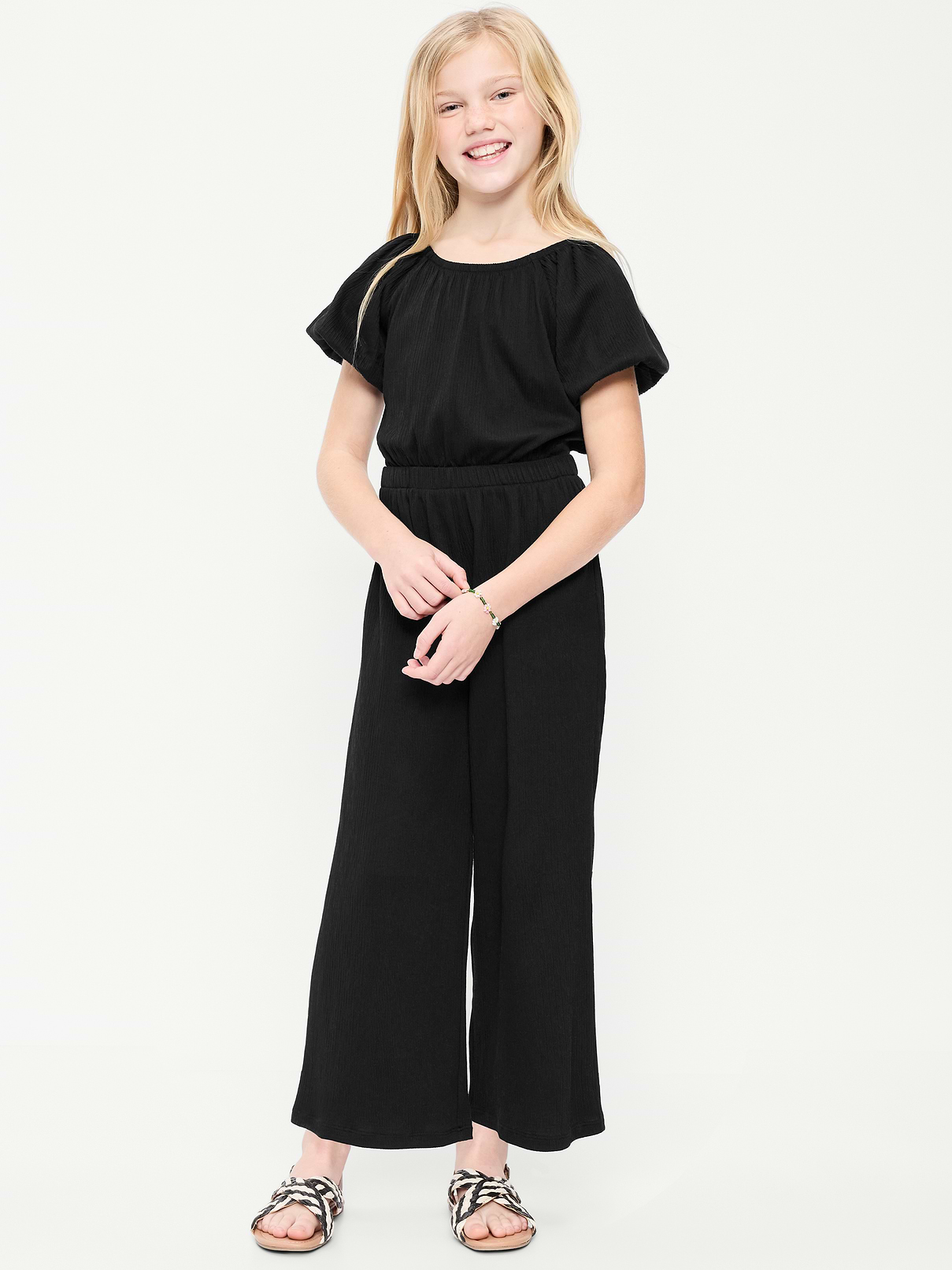 Image number 1 showing, Fit and Flare Side-Cutout Jumpsuit for Girls