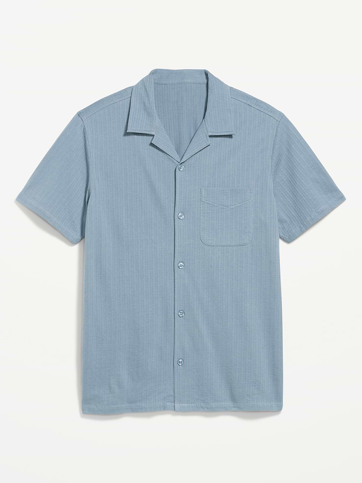 L'image numéro 4 présente Chemise de vacances texturée à manches courtes