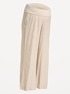 Image number 2 showing, Maternity Rollover Waist Linen-Blend Wide-Leg Pants