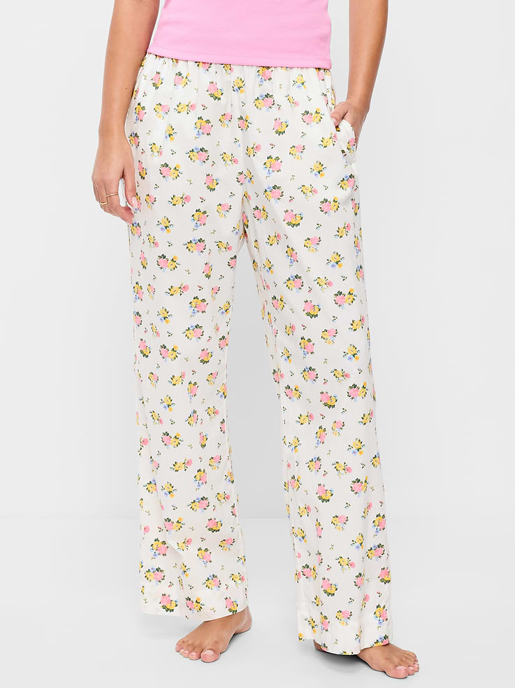 Image number 1 showing, High-Waisted Poplin Pajama Pant