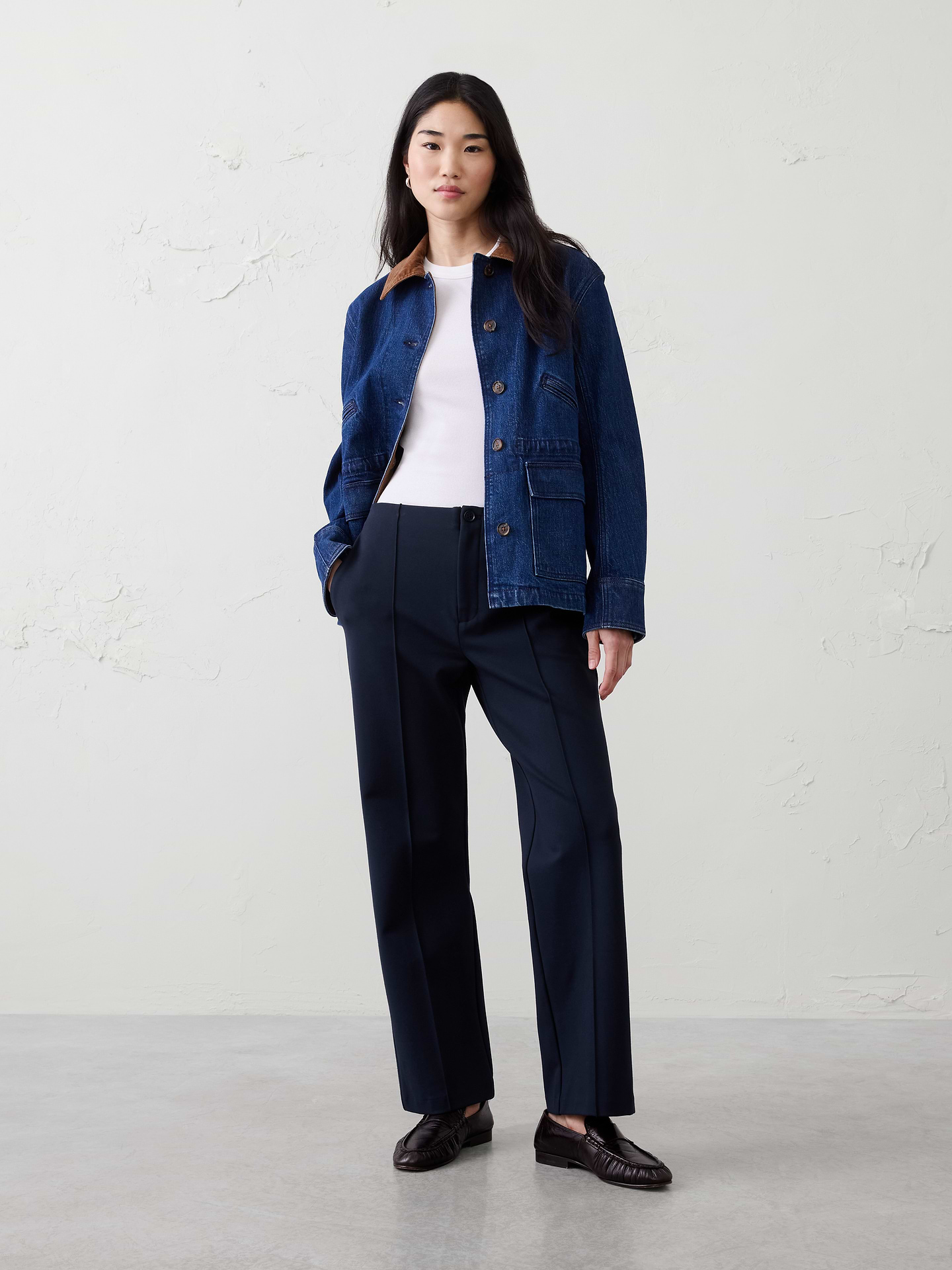 Image number 1 showing, Straight High-Rise Ponte Pant
