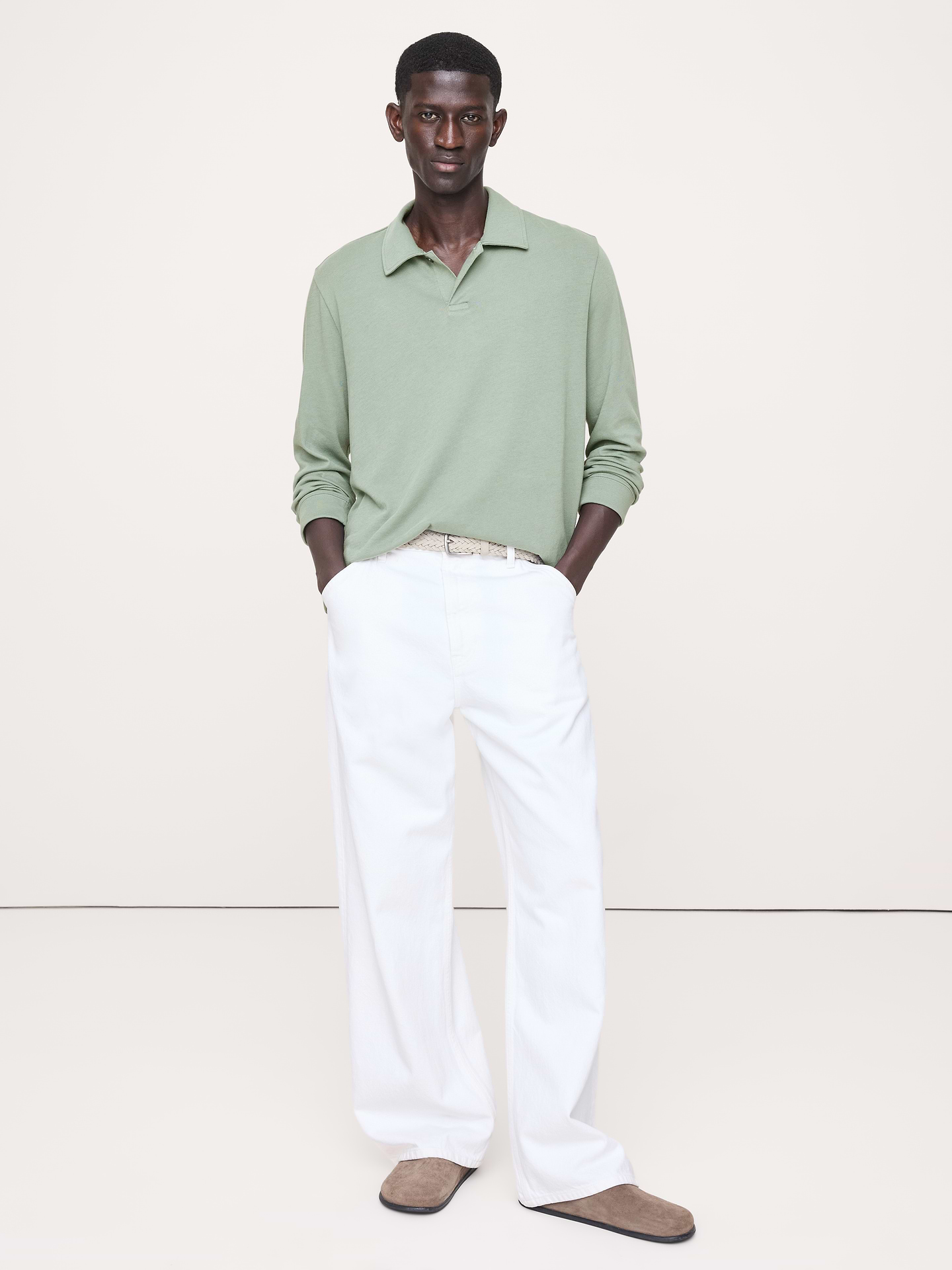 Image number 3 showing, Cotton Jersey Long-Sleeve Polo