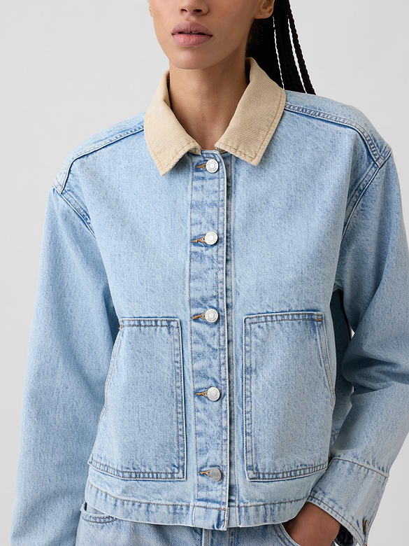 Relaxed Denim Utility Jacket