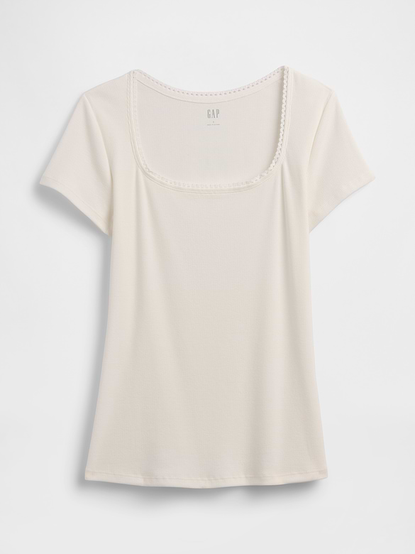 Ribbed Squareneck Top