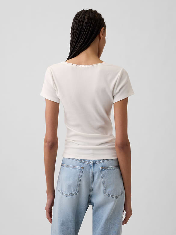 Ribbed Squareneck Top