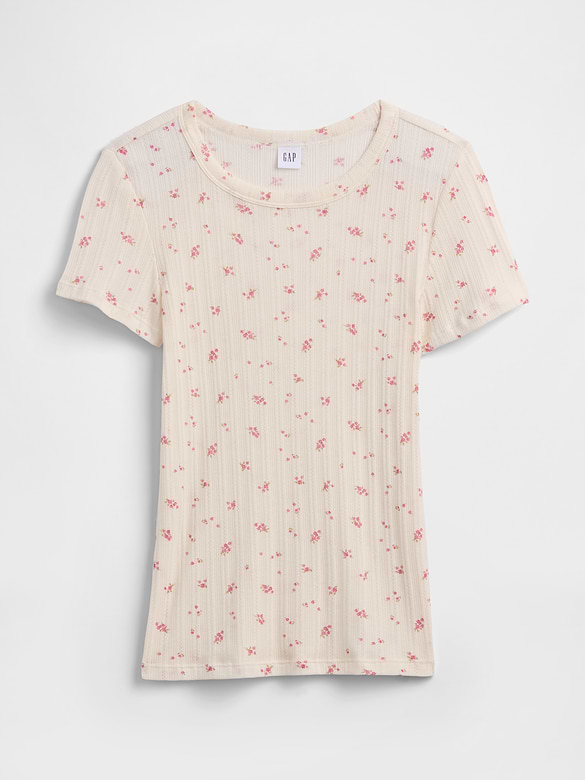 Essential Ribbed Pointelle T-Shirt