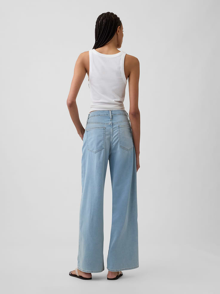 Image number 4 showing, High Rise Wide-Leg Sweatpant Jeans