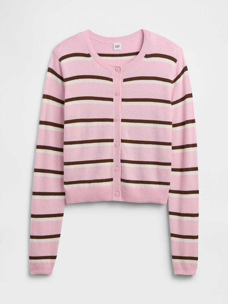 Image number 5 showing, CashSoft Stripe Crewneck Cardigan