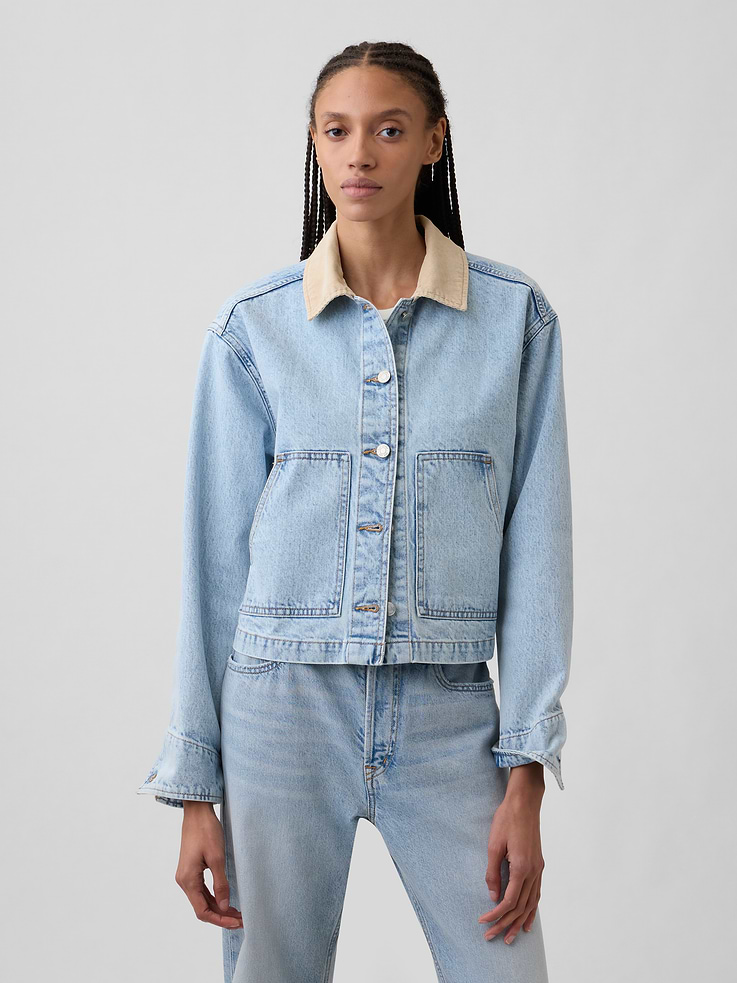 Image number 1 showing, Relaxed Denim Utility Jacket