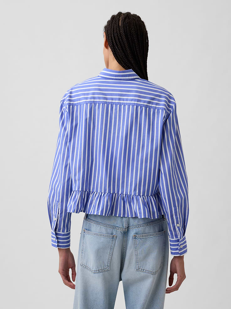 Image number 2 showing, Relaxed Cropped Ruffle Shirt