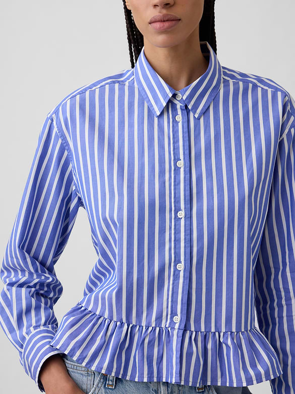Relaxed Cropped Ruffle Shirt