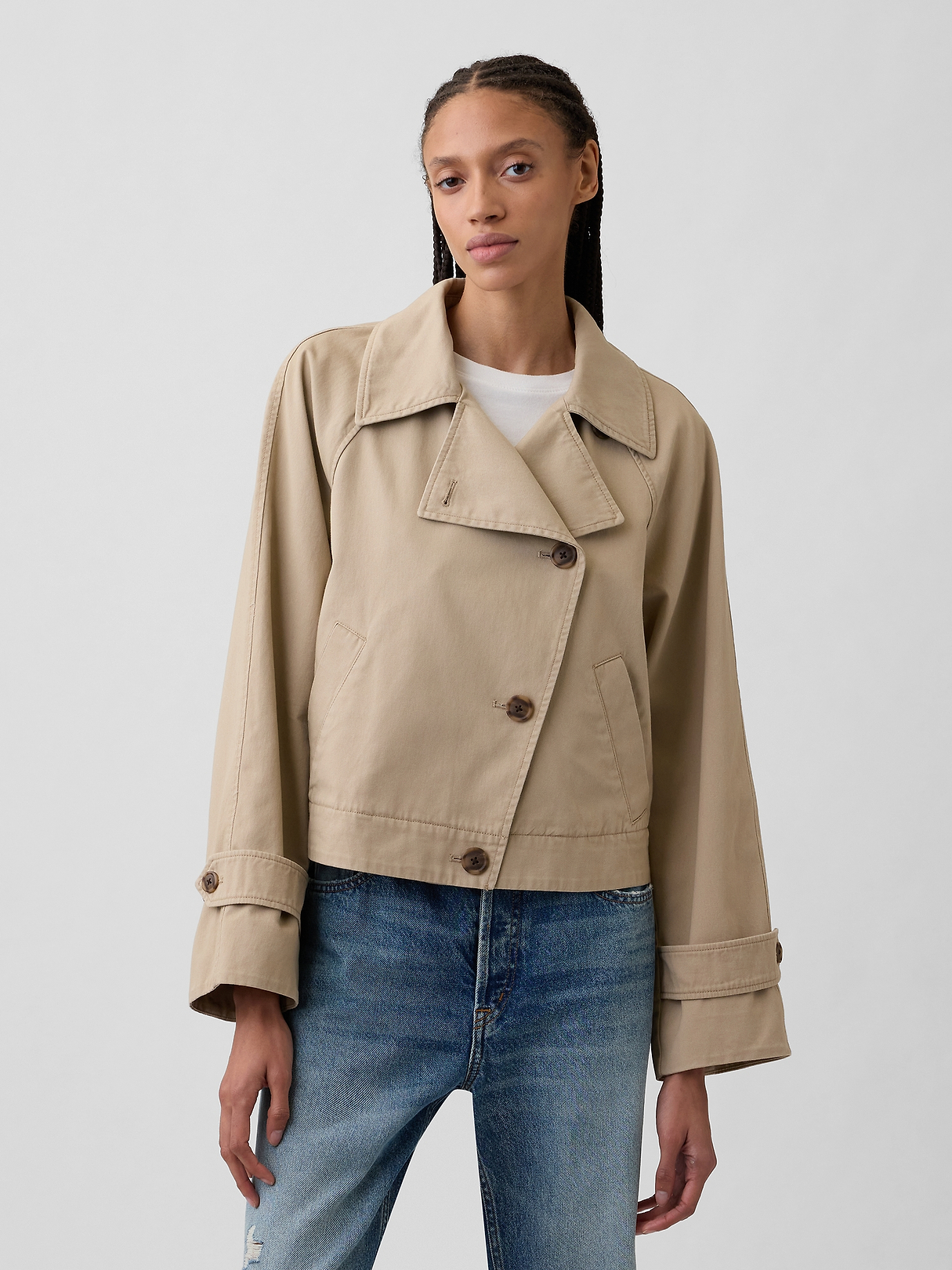 Relaxed Cropped Trench Coat | Gap Factory