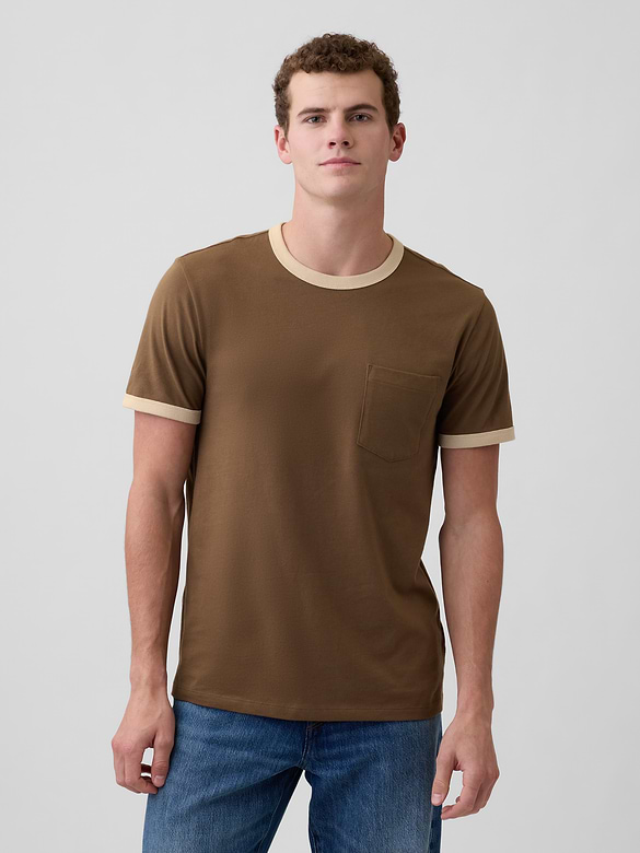 Everyday Soft Ringer Pocket T-Shirt