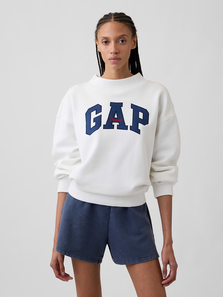 Image number 1 showing, Oversized Gap Logo Mockneck Tunic Sweatshirt
