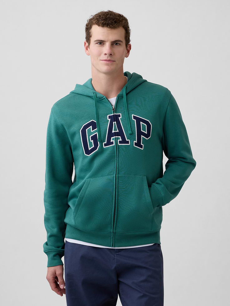 Image number 1 showing, Adult Relaxed Gap Logo Zip Hoodie