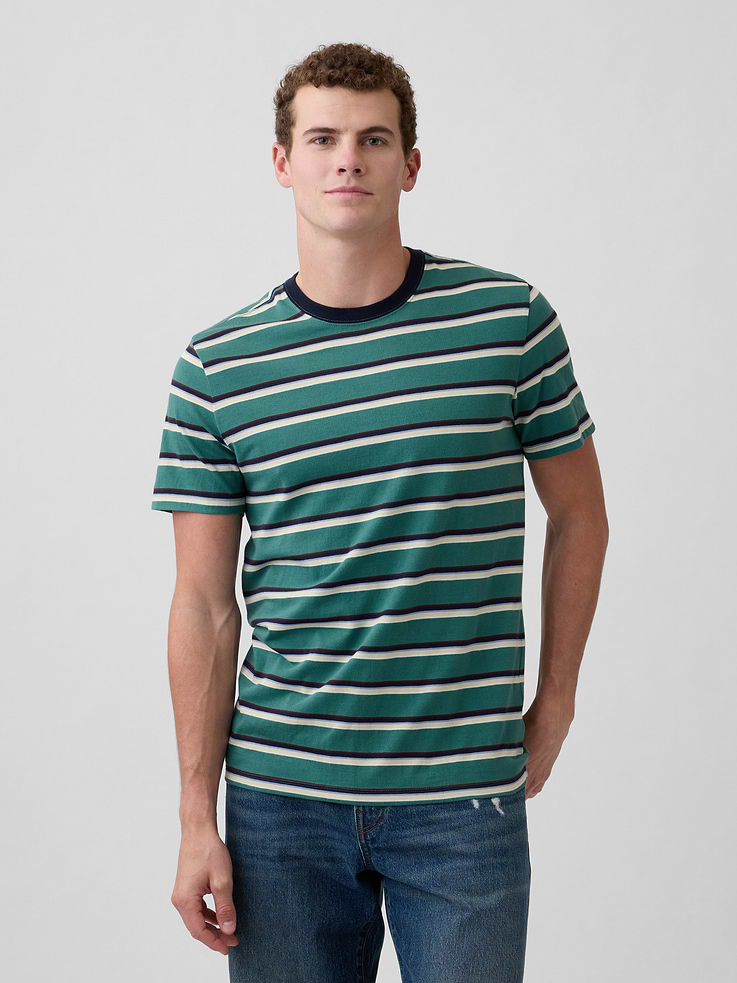 Image number 1 showing, Everyday Soft Stripe Crewneck T-Shirt