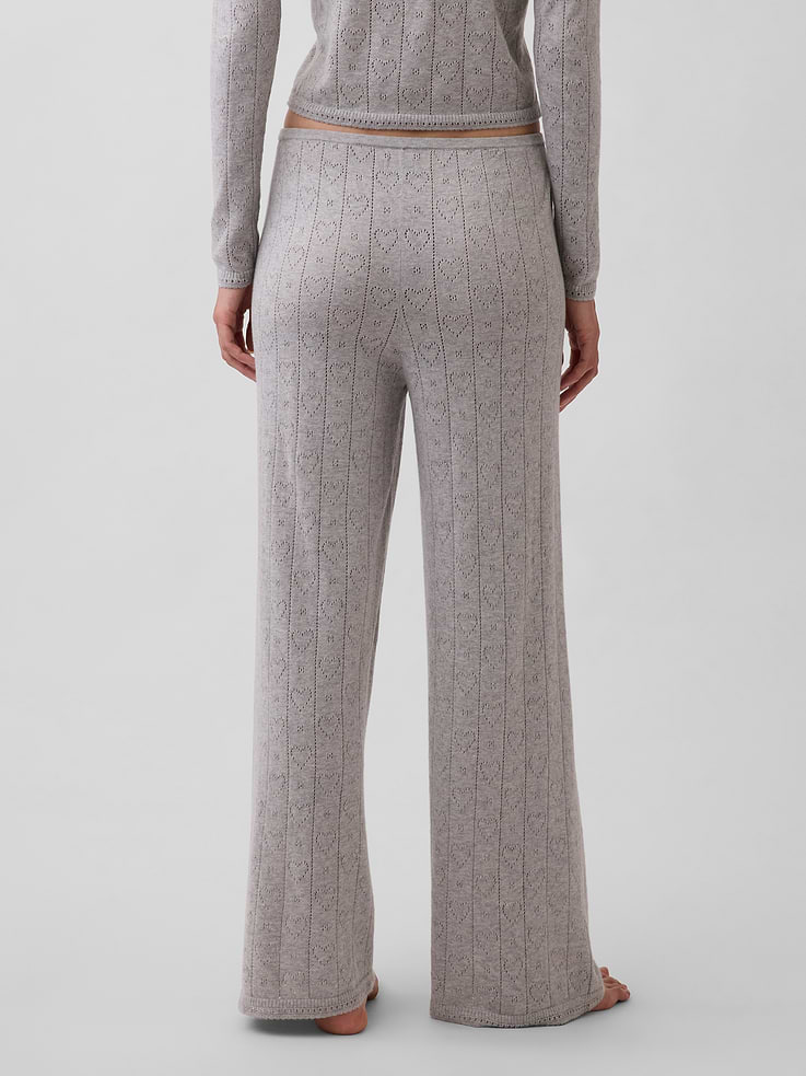 Image number 4 showing, Lightweight CashSoft Pointelle Heart PJ Pants