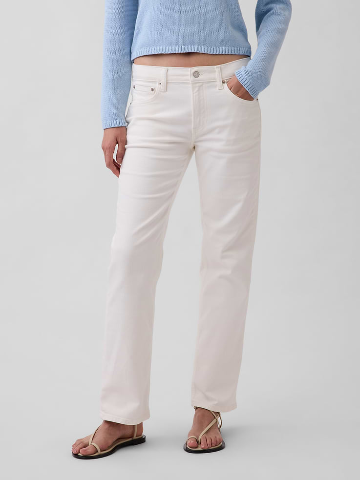 Image number 2 showing, Mid Rise Relaxed Straight Jeans