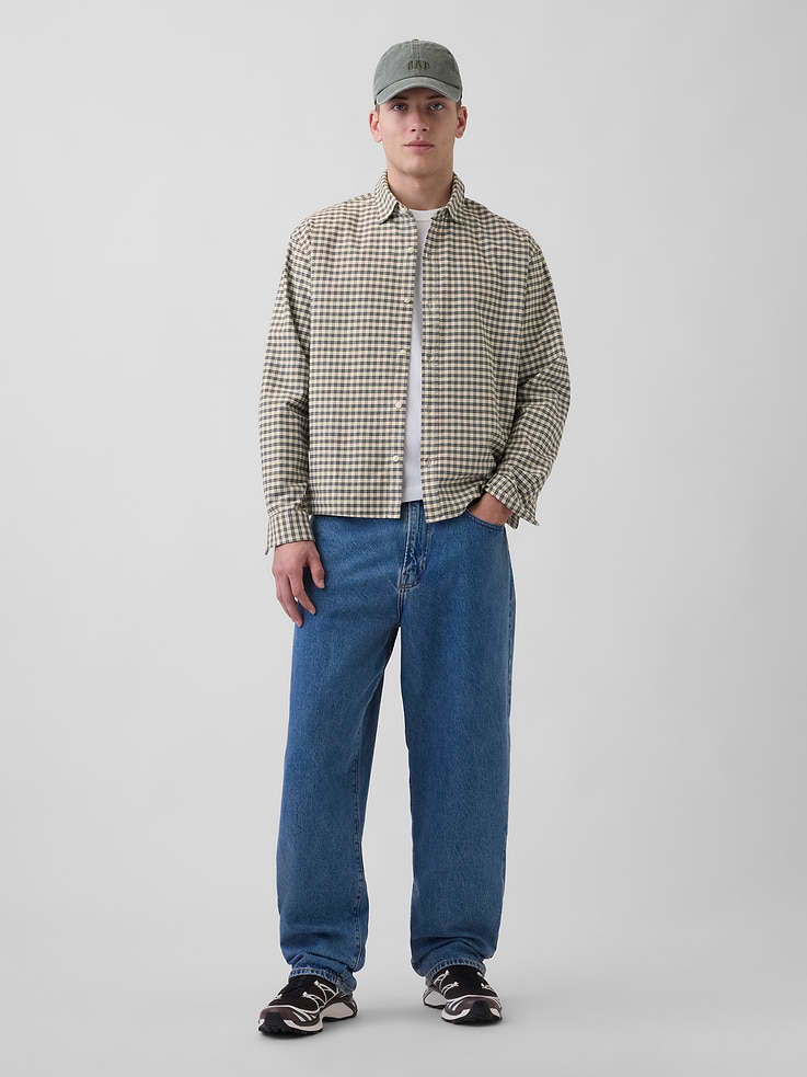 Image number 2 showing, Relaxed Crop Straight-Hem Oxford Shirt