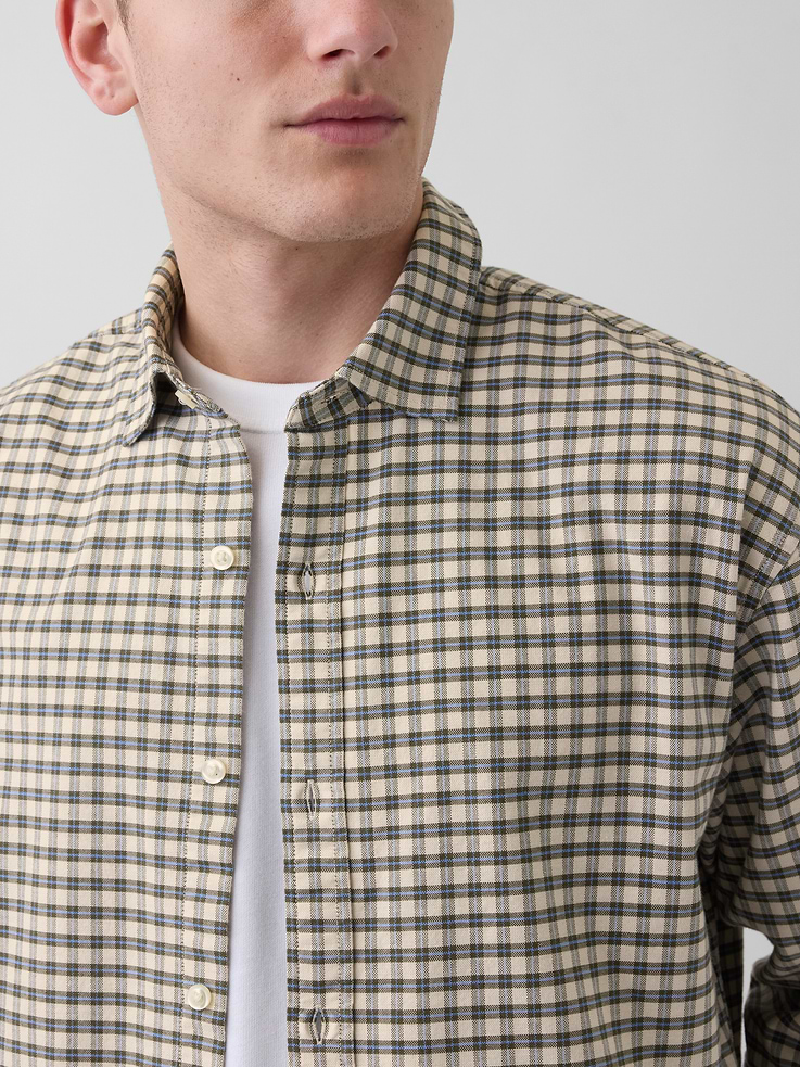 Image number 4 showing, Relaxed Crop Straight-Hem Oxford Shirt