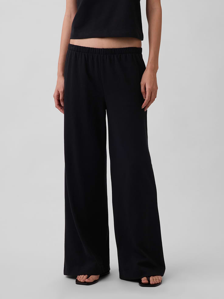 Image number 2 showing, Knit Wide-Leg Pants