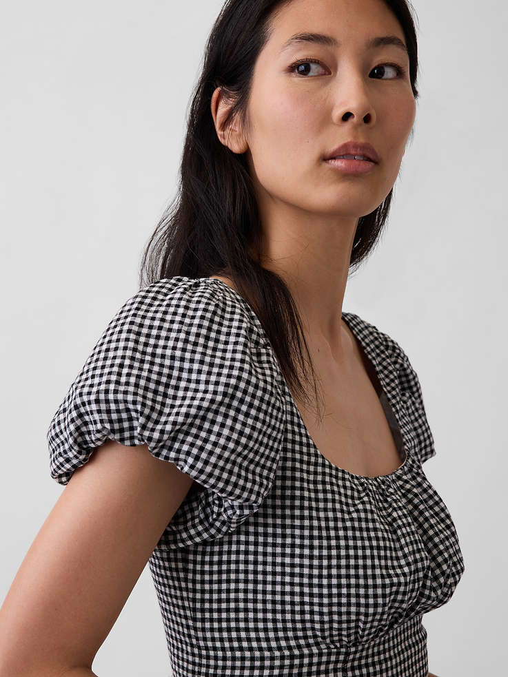 Image number 4 showing, Linen-Blend Drop-Waist Maxi Dress