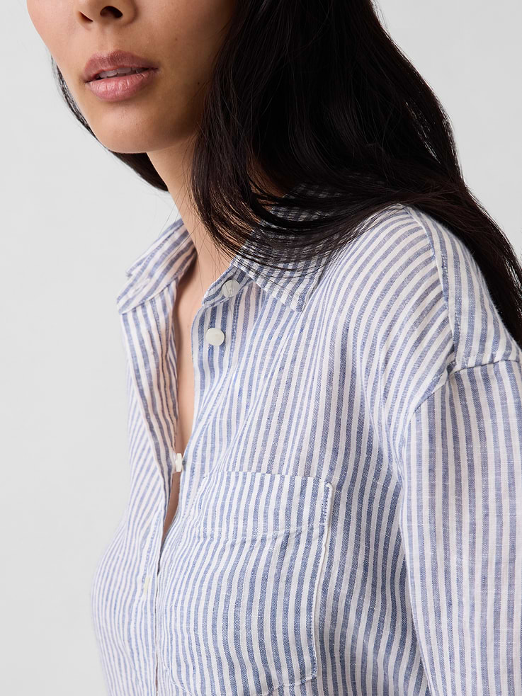 Image number 4 showing, 100% Linen Oversized Shirt