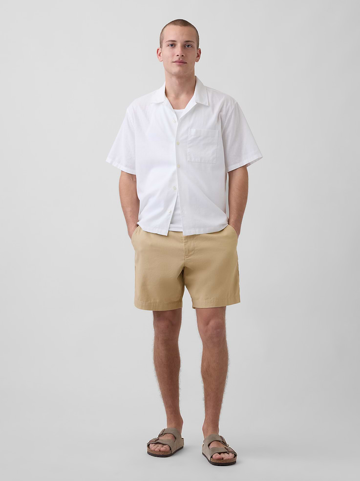 Image number 1 showing, 7.5" Linen-Cotton Shorts