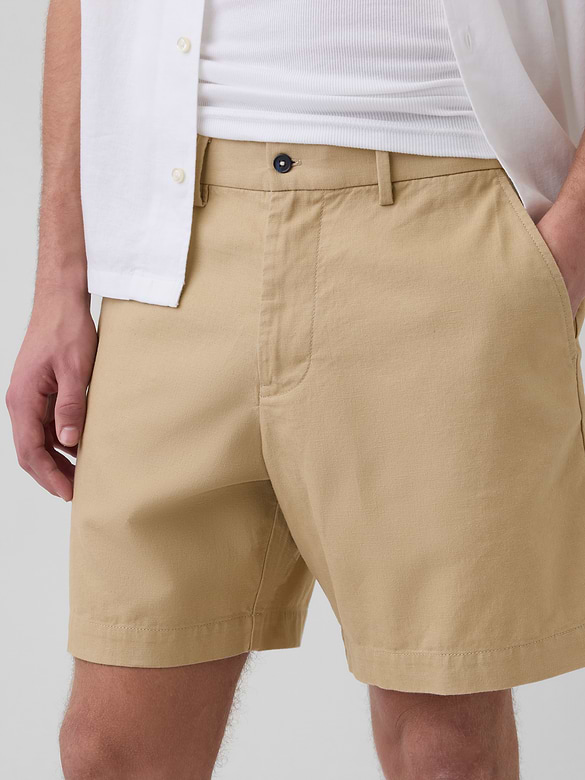 7.5" Linen-Cotton Shorts