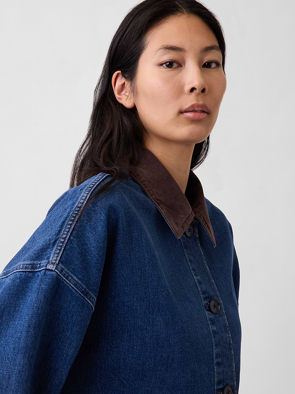 Oversized Denim Car Coat