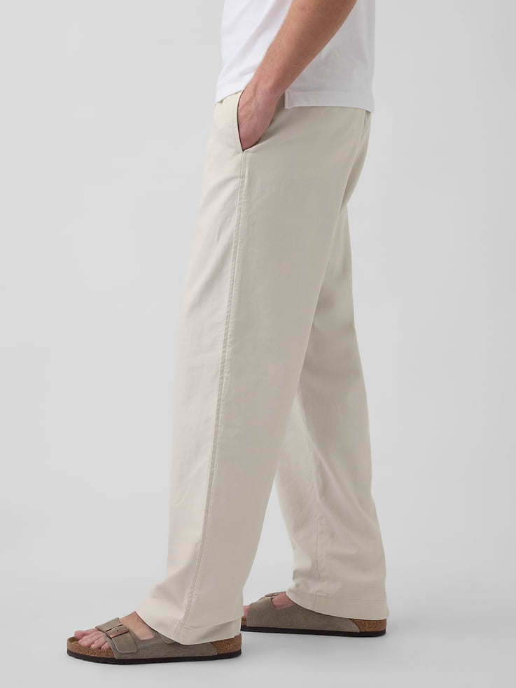 Image number 3 showing, Linen-Cotton Relaxed Taper Easy Pants