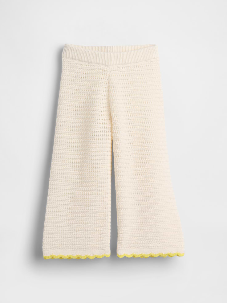 Image number 1 showing, Baby & Toddler Crochet Wide-Leg Pants