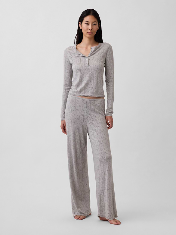 Lightweight CashSoft Pointelle Heart PJ Pants