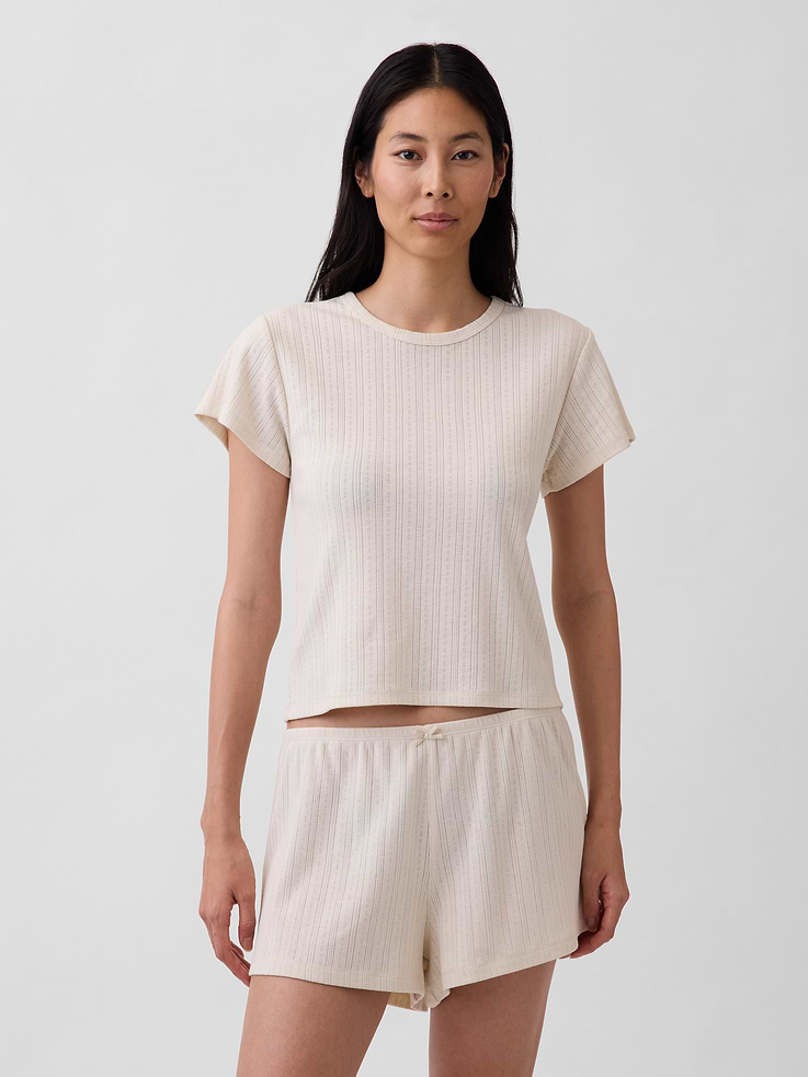 Image number 1 showing, Pointelle PJ T-Shirt
