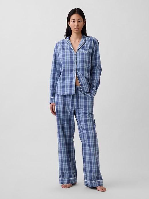 Poplin PJ Set - Blue plaid by Gap