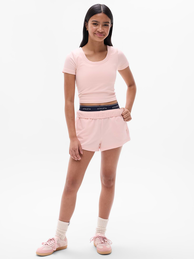 Image number 2 showing, Athleta Girl Rise Above Rib Scoop Tee