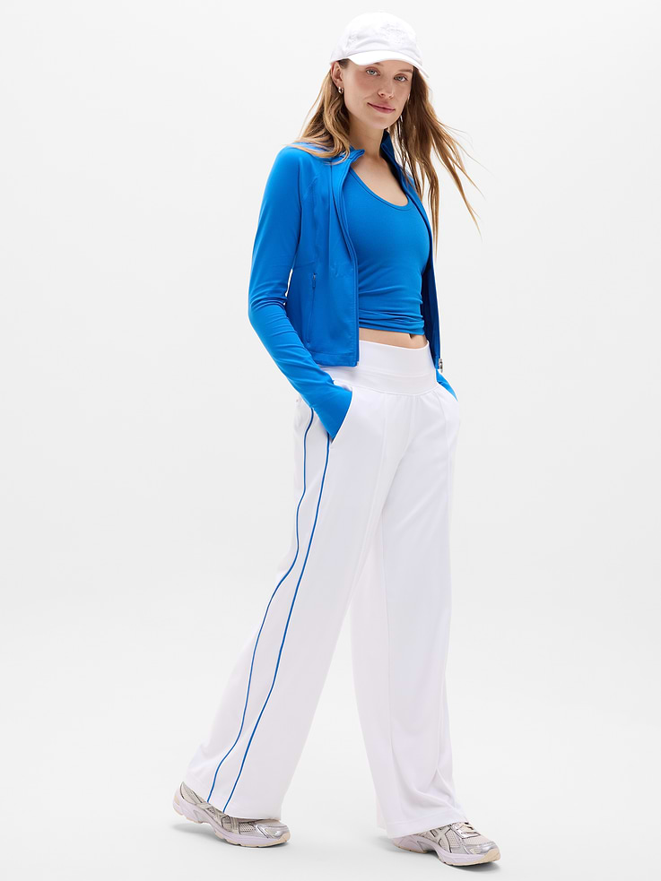Image number 2 showing, Venice High Rise Track Stripe Wide Leg Pant