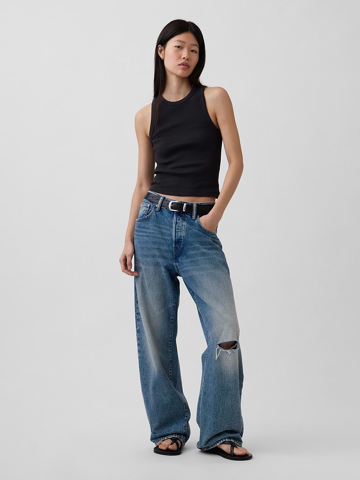 Image number 2 showing, Heavyweight Rib Halter Tank Top