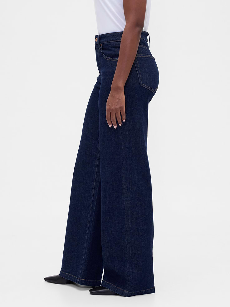 Image number 3 showing, Curvy High Rise Stride Wide-Leg Jeans