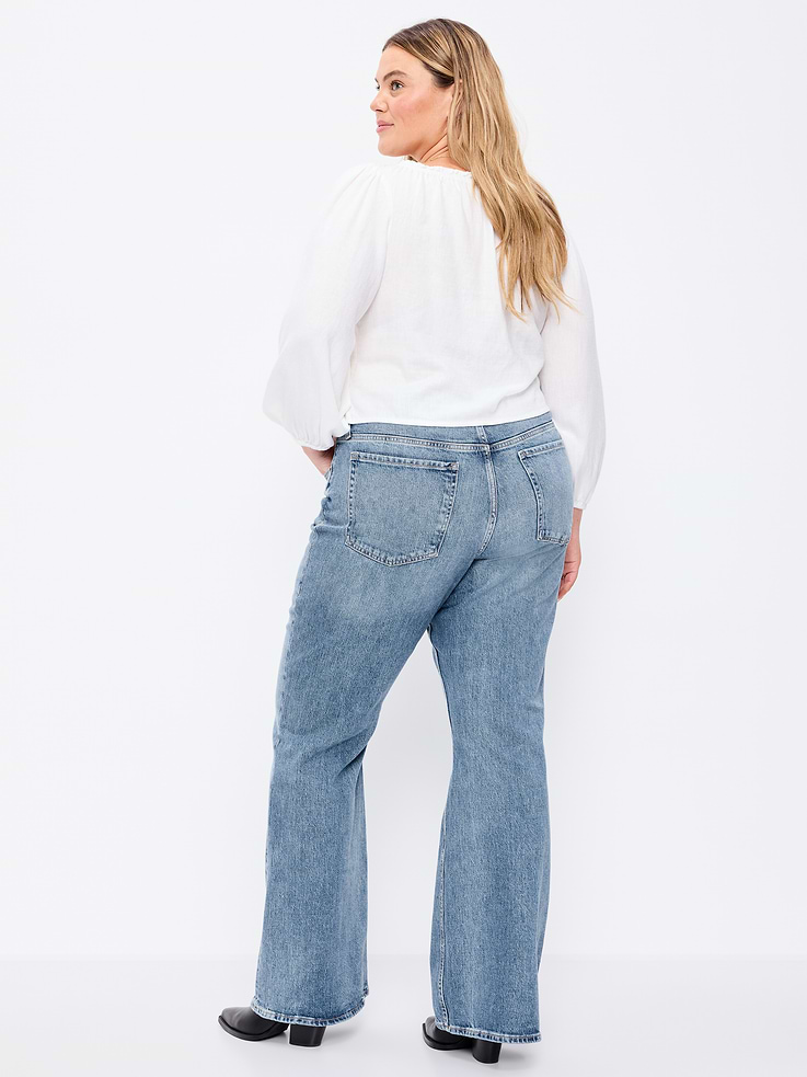 L'image numéro 7 présente Jean Wow semi-évasé ample à taille mi-basse