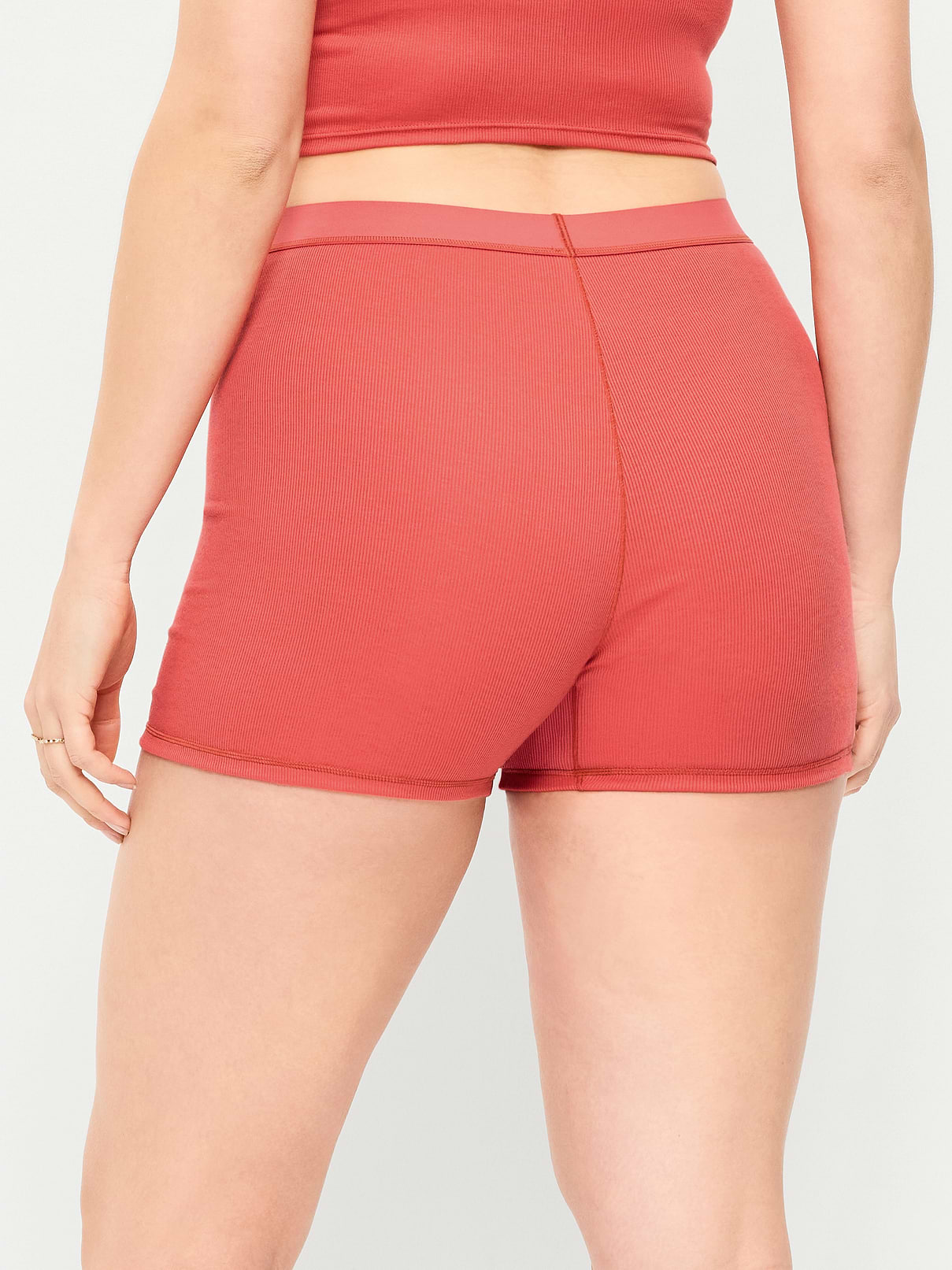 Image number 6 showing, High-Waisted Ribbed Boyshort Briefs -- 3-inch inseam