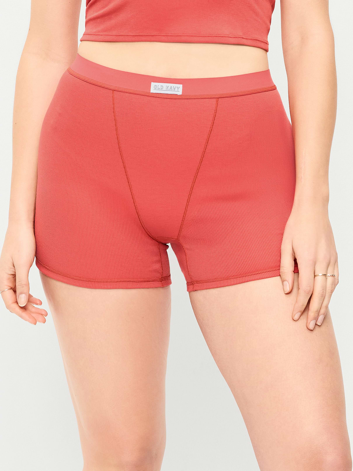 Image number 5 showing, High-Waisted Ribbed Boyshort Briefs -- 3-inch inseam